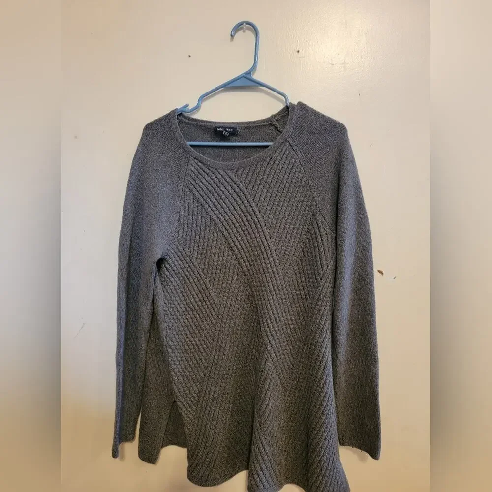 Women XL Lands End Grey Sweater